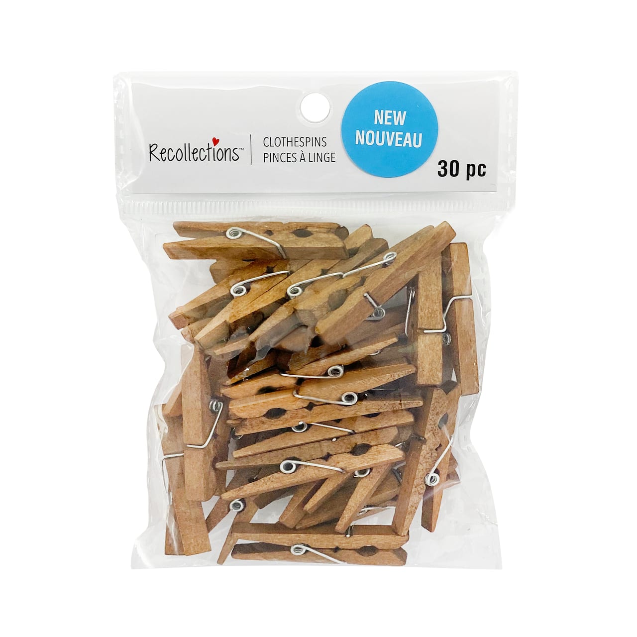 12 Packs: 30 ct. (360 total) Medium Walnut Clothespins by Recollections™